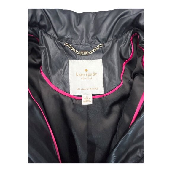 🖤 KATE SPADE Black Quilted Puffer Jacket • Size Small 🖤 - Picture 7 of 8